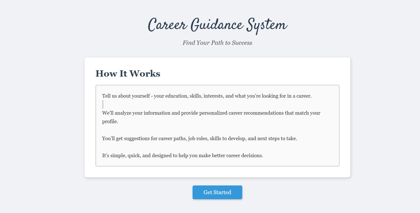 AI Career Guidance System